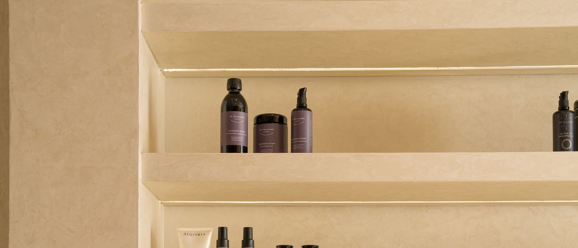 Wellness products on the shelves of the Phiwell studio