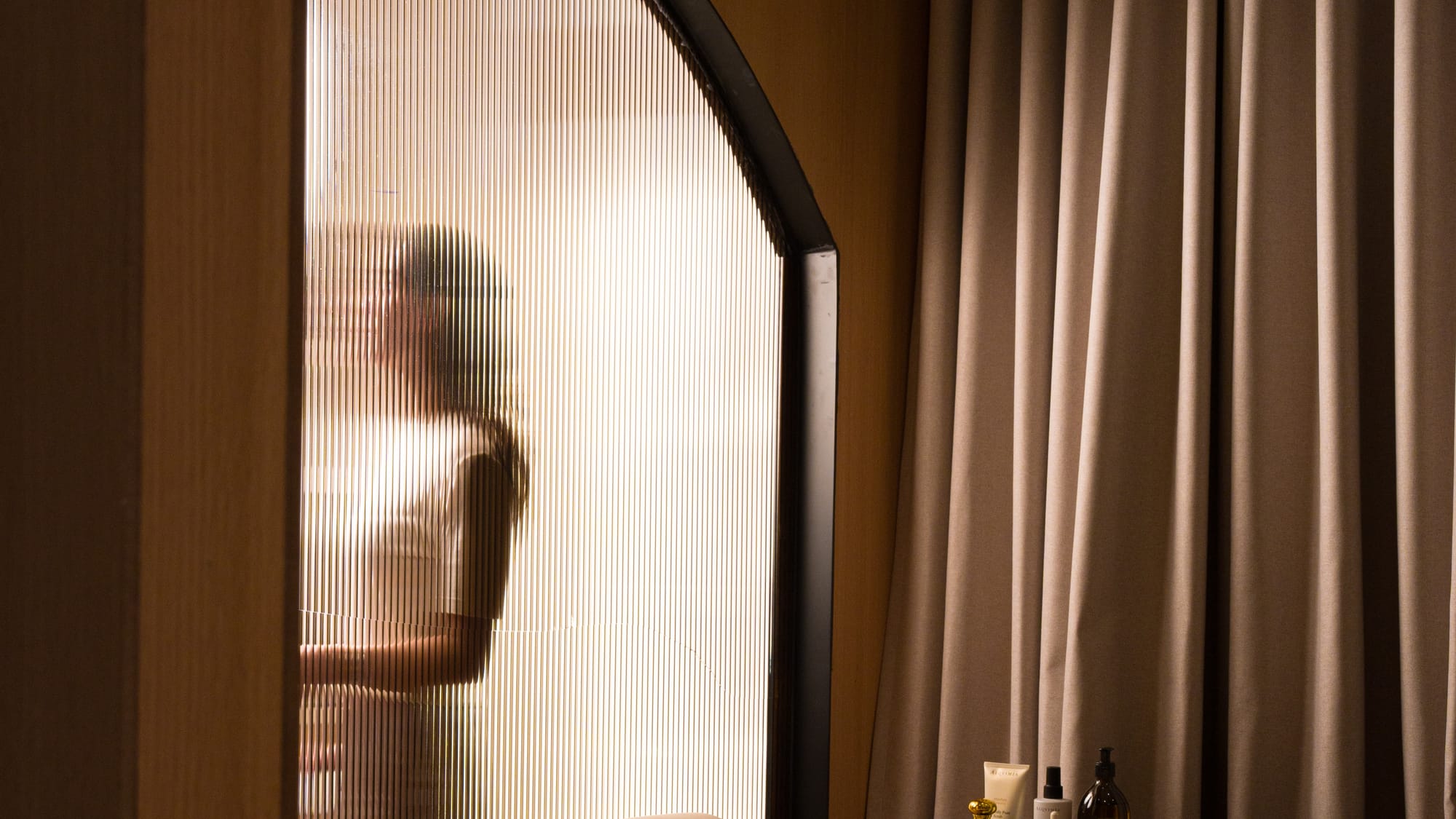 A treatment room at Phiwell, prepared in soft light